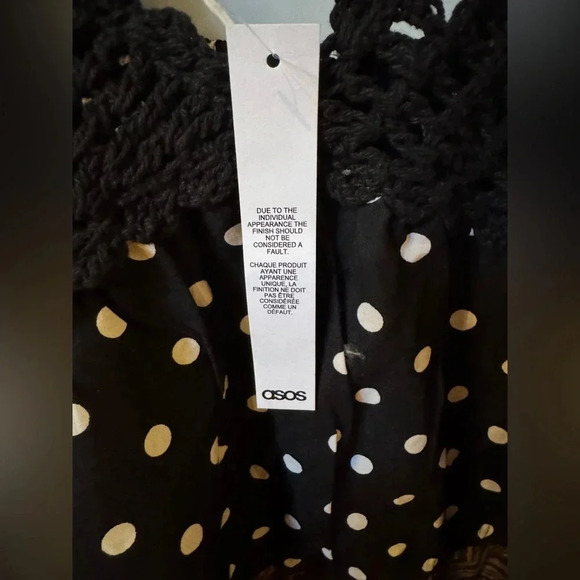 ASOS DESIGN crochet tiered babydoll mini dress in mixed animal print SZ 2O - Picture 5 of 9